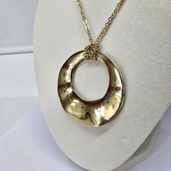 Chico's Gold-Tone Large Medallion Chain Statement Necklace - Picture 3 of 6